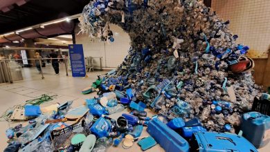 Estação Sacomã ganha onda feita com produtos recicláveis