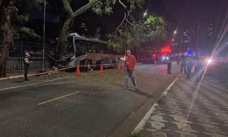 Ônibus colide com árvore e deixa 20 feridos